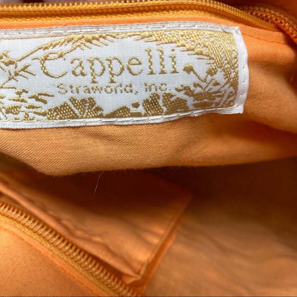Cappelli Orange Straw Woven Bag With Wooden Handles HOST PICK!!!! - Picture 6 of 11